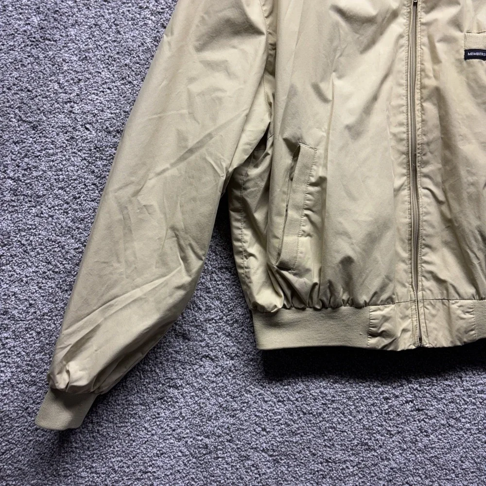Vintage Members Only Jacket Adult 46L Yellow Full Zip Racer Bomber 80s Mens Read
